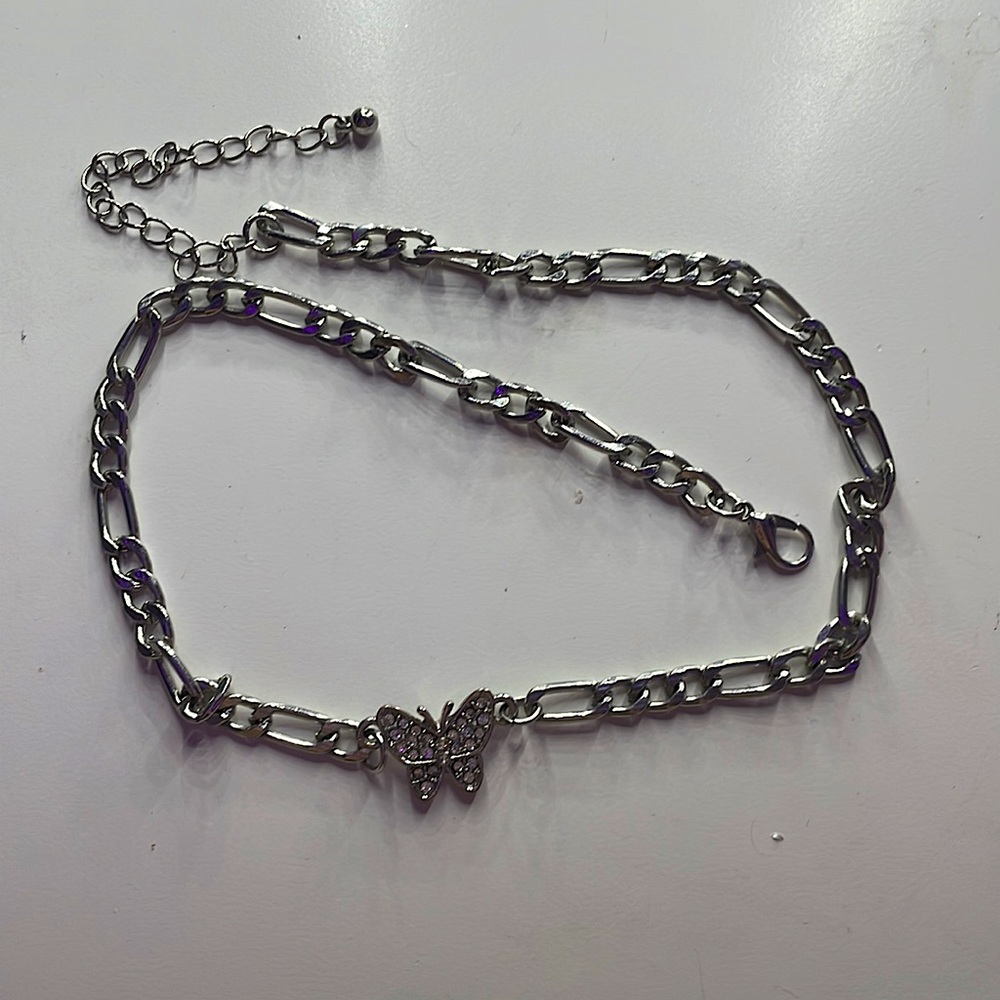 Silver butterfly necklace